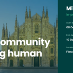 A promotional image for a pharma event in Milan, Italy, from October 8-10, 2024, featuring the Milan Cathedral and event details on the right.